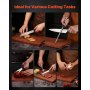 VEVOR Kitchen Knife Set with Block and Sharpener, 15 Piece German High Carbon Stainless Steel Knife Set, Kitchen Cutlery with ABS Ergonomic Handle, Sharpening Rod and Wooden Block, for Home Cooks