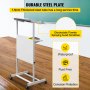 VEVOR Stand Up Lectern, Height Adjustment Portable Pulpit, Lectern Podium with 4 Rolling Casters, Lower Storage Shelf Floor Lectern Podium, White Lecterns & Podiums for Classroom, Concert, Church