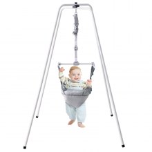 VEVOR babygenser med stativ, høydejusterbare babygensere og hoppere, 35 LBS lastende spedbarnsgenser for 6+ måneder, hurtig sammenleggbar innendørs/utendørs genser til babyer
