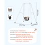 VEVOR Toddler Swing and Jumper, 2 in 1 Swing Set and Bouncer, Soft Cushion with Foldable A-Frame Metal Stand, Heavy-Duty Thick Ropes, Easy to Install and Store, for Indoor or Outdoor Play, Black
