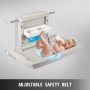 VEVOR baby changing table with adjustable safety belt and storage compartments.