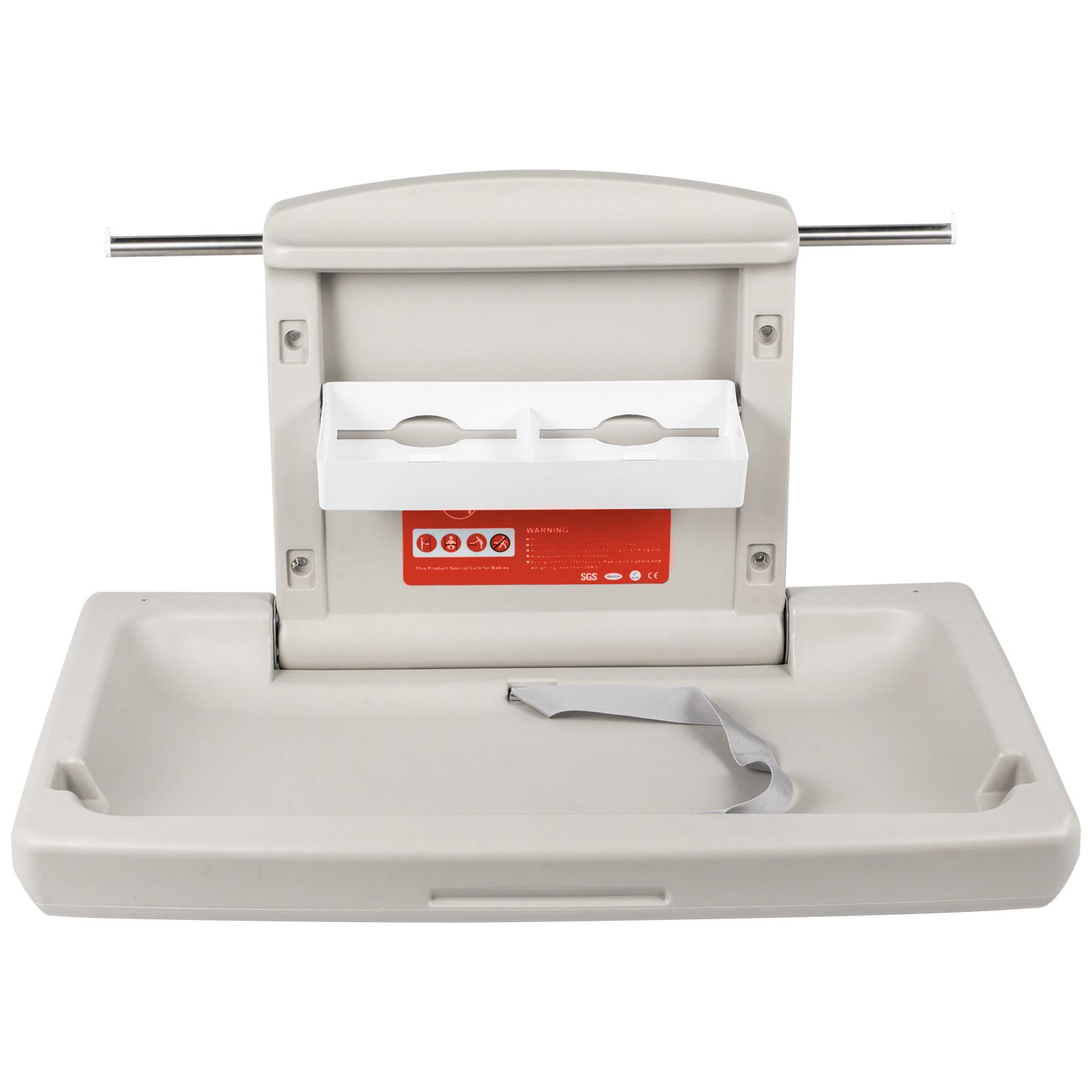 VEVOR 85 × 57 × 47 cm Horizontal Baby Changing Table Wall-mounted Baby Diaper Changing Station Vertical Fold Down Baby Changing Table