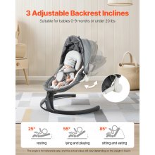 Baby Swing for Infants 5 Speeds 3 Seat Positions Remote Control Bluetooth 2 Toys