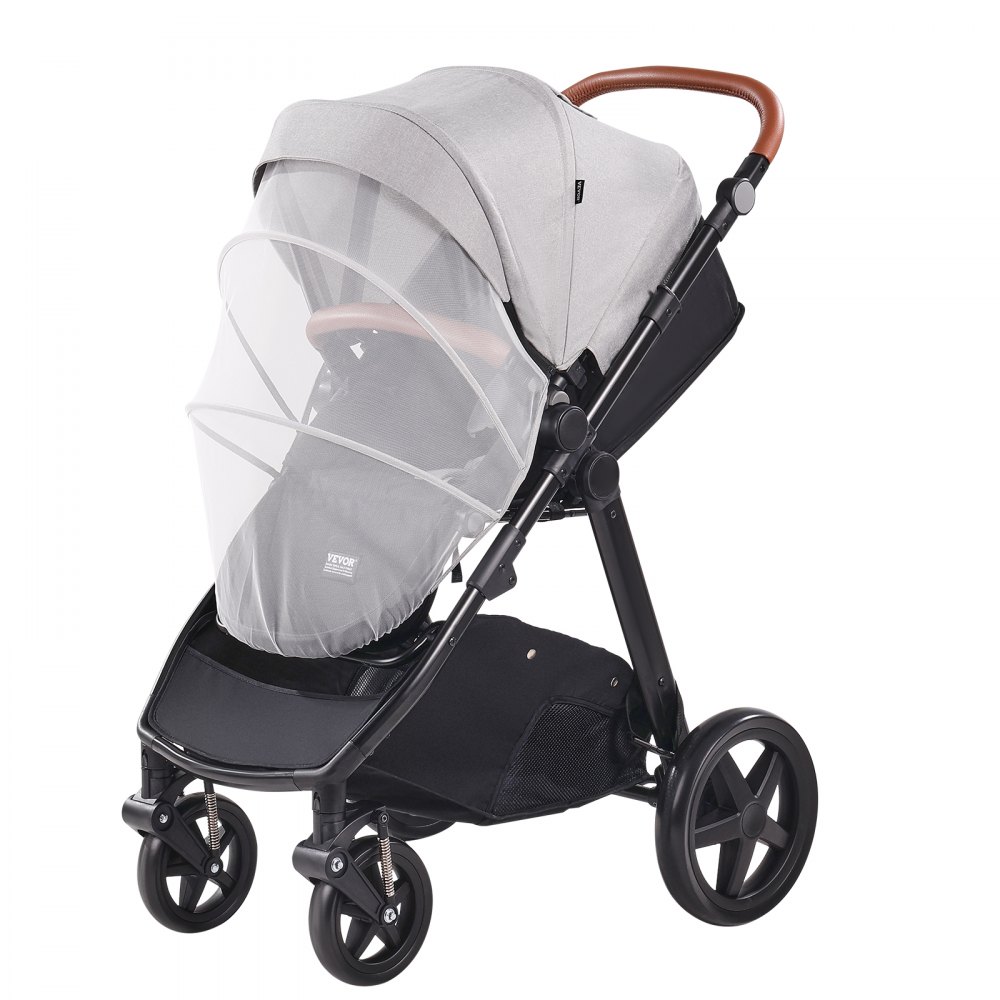 VEVOR Travel System Stroller with Infant Bassinet, 2-in-1 Baby Cradle Stroller Combo, Reversible Seat, Easy One-button Folding, EVA Tires with Brake Aluminum Stroller Carseat Combo Set (Light Gray)
