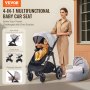 VEVOR Stroller Travel System With Bassinet Playard Baby Combo Set Light Gray