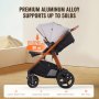 VEVOR Stroller Travel System With Bassinet Playard Baby Combo Set Light Gray