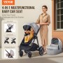 VEVOR Stroller Travel System With Bassinet Playard Baby Combo Set Dark Gray