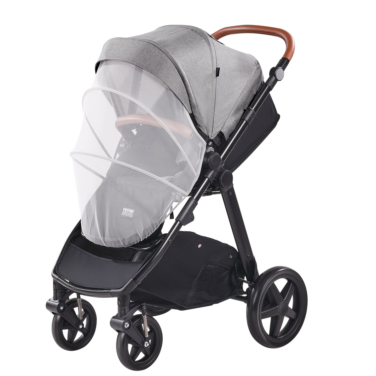 VEVOR Travel System Stroller with Infant Bassinet, 2-in-1 Baby Cradle Stroller Combo, Reversible Seat, Easy One-button Folding, EVA Tires with Brake Aluminum Stroller Carseat Combo Set (Dark Gray)