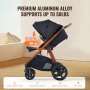 VEVOR Stroller Travel System With Bassinet Playard Baby Combo Set 2-in-1 Black