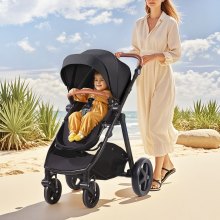 VEVOR Stroller Travel System With Bassinet Playard Baby Combo Set 2-in-1 Black