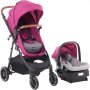 VEVOR Cestovný systém na kočík s autosedačkou Playard Baby Combo Set Fuchsia