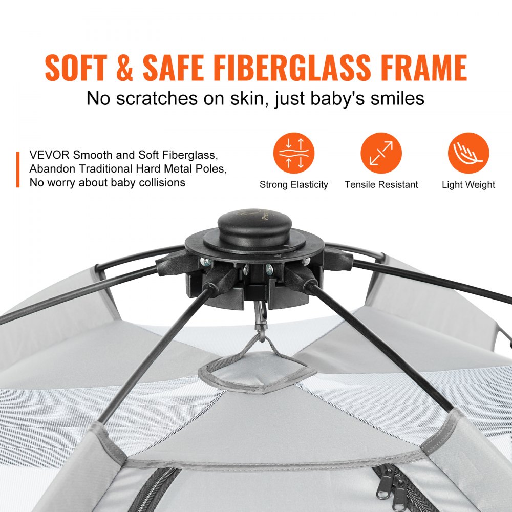 VEVOR Baby Playpen with Canopy, 59.8"x59.8" Indoor/Outdoor Portable Playpen for Babies and Toddlers, Lightweight & Foldable, Pop Up Toddler Play Yard with 3 Sun-Shades, Travel Bag for Beach Home Park