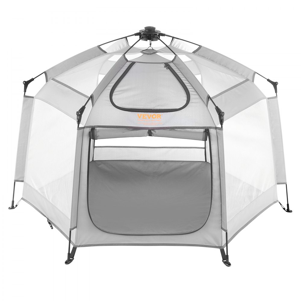 VEVOR Baby Playpen with Canopy, 59.8"x59.8" Indoor/Outdoor Portable Playpen for Babies and Toddlers, Lightweight & Foldable, Pop Up Toddler Play Yard with 3 Sun-Shades, Travel Bag for Beach Home Park