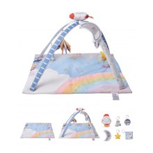 Baby Play Gym Mat Tummy Time Activity Mat with 6 Sensory Toys 35.0" x 35.0"