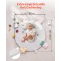 Baby Play Gym Mat Tummy Time Activity Mat with 5 Sensory Toys 39.1" x 32.7"