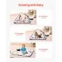 VEVOR Baby Play Gym Mat, Tummy Time Mat with 6 Sensory Toys, Baby Activity Mat with 2 Touch Balls & Soft Fabric for Sensory & Motor Skill Development, Baby Essential Gift for 0-18 Month Newborn Infant