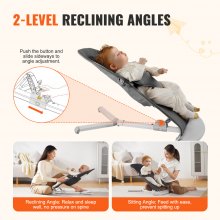 VEVOR Baby Bouncer Folding Bouncer Seat Chair for Babies with 2 Reclining Angles