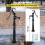 VEVOR Hand Water Pump w/ Stand, 15.7 x 9.4 x 53.1 inch Pitcher Pump & 26 inch Pump Stand w/ Pre-set 1/2" Holes for Easy Installation, Rustic Cast Iron Well Pump for Yard, Garden, Farm Irrigation,Black