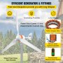 VEVOR Wind Turbine Generator, 12V/AC Wind Turbine Kit, 400W Wind Power Generator with MPPT Controller 3 Blades Auto Adjust Windward Direction Suitable for Terrace, Marine, Motor Home, Chalet, Boat