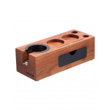 Wooden Espresso Tamping Station 51-58 mm Station with Detachable Slot