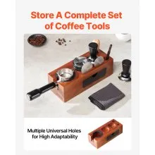 VEVOR Wooden Espresso Tamping Station 51-58 mm Station with Detachable Slot
