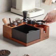 Wooden Espresso Tamping Station 51-58 mm Station with Detachable Slot