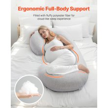 Pregnancy Pillow C-Shaped Full Body Maternity Pillow Ultra-Soft and Breathable