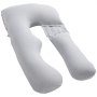 Almohada de embarazo VEVOR, almohada de maternidad de cuerpo completo en forma de U para embarazadas, almohadas de apoyo suaves y transpirables con funda extraíble y lavable, perfecta para aliviar la espalda, el abdomen, la cadera y las piernas.