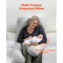 Pregnancy Pillow U-Shaped Full Body Maternity Pillow Ultra-Soft and Breathable