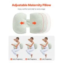 VEVOR Pregnancy Wedge Pillow W Shape Pregnant Maternity Pillow Soft & Breathable