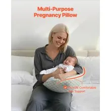 VEVOR Pregnancy Wedge Pillow W Shape Pregnant Maternity Pillow Soft & Breathable
