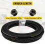VEVOR Hydraulic Hose 1/2 inch x 100 ft, Coiled Hydraulic Hose 4000 PSI, Rubber Hydraulic Hose with 2 High-Tensile Steel Wire Braid, Bulk Hydraulic Hose -20℃ to 140℃, Hydraulic Oil Flexible Hose