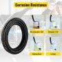 VEVOR Hydraulic Hose 1/2 inch x 100 ft, Coiled Hydraulic Hose 4000 PSI, Rubber Hydraulic Hose with 2 High-Tensile Steel Wire Braid, Bulk Hydraulic Hose -20℃ to 140℃, Hydraulic Oil Flexible Hose