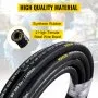 VEVOR Hydraulic Hose 1/2 inch x 100 ft, Coiled Hydraulic Hose 4000 PSI, Rubber Hydraulic Hose with 2 High-Tensile Steel Wire Braid, Bulk Hydraulic Hose -20℃ to 140℃, Hydraulic Oil Flexible Hose