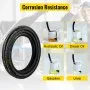 VEVOR Hydraulic Hose 1/2 inch x 100 ft, Coiled Hydraulic Hose 4000 PSI, Rubber Hydraulic Hose with 2 High-Tensile Steel Wire Braid, Bulk Hydraulic Hose -20℃ to 140℃, Hydraulic Oil Flexible Hose