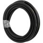black coiled VEVOR hydraulic hose secured with tape for heavy-duty use.