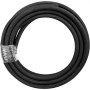 VEVOR hydraulic hose coiled, black, with plastic wrap securing the ends.