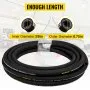 VEVOR Hydraulic Hose 3/8 inch x 100 ft, Coiled Hydraulic Hose 4800 PSI, Rubber Hydraulic Hose with 2 High-Tensile Steel Wire Braid, Bulk Hydraulic Hose -20°C to 140°C, Hydraulic Oil Flexible Hose