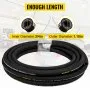 VEVOR Hydraulic Hose 3/4 inch x 50 ft, Coiled Hydraulic Hose 3120 PSI, Rubber Hydraulic Hose with 2 High-Tensile Steel Wire Braid, Bulk Hydraulic Hose -20℃ to 140℃, Hydraulic Oil Flexible Hose