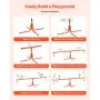 VEVOR Kids Seesaw, 45.4 kg Load Capacity per Seat, Sit and Spin Teeter Totter with 4-prong Support Legs, Kids Outdoor Playground Equipment, Swiveling 360 Degrees Rotating for Children Aged 3+