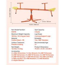 VEVOR Kids Seesaw 100 lbs Capacity Swiveling 360 Degrees Rotating Teeter Totter