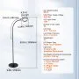 VEVOR Magnifying Floor Lamp, 5X Standing Magnifying Glass with Light, Height Adjustable Floor Magnifier with Light, Flexible Gooseneck, 3-in-1 LED 5 Color Modes Stepless Dimmable, for Reading Craft