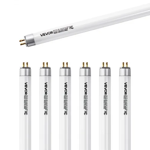 VEVOR 8 Pack T5 Fluorescent Light Bulbs, 21-Inch Linear, Fluorescent Tube Lamp with 3000K Warm White, 13 Watts, G5 Bi-Pin Base, 1100 Lumens, Replacement Bulb, for Under Cabinet Counter Fixture, Closet