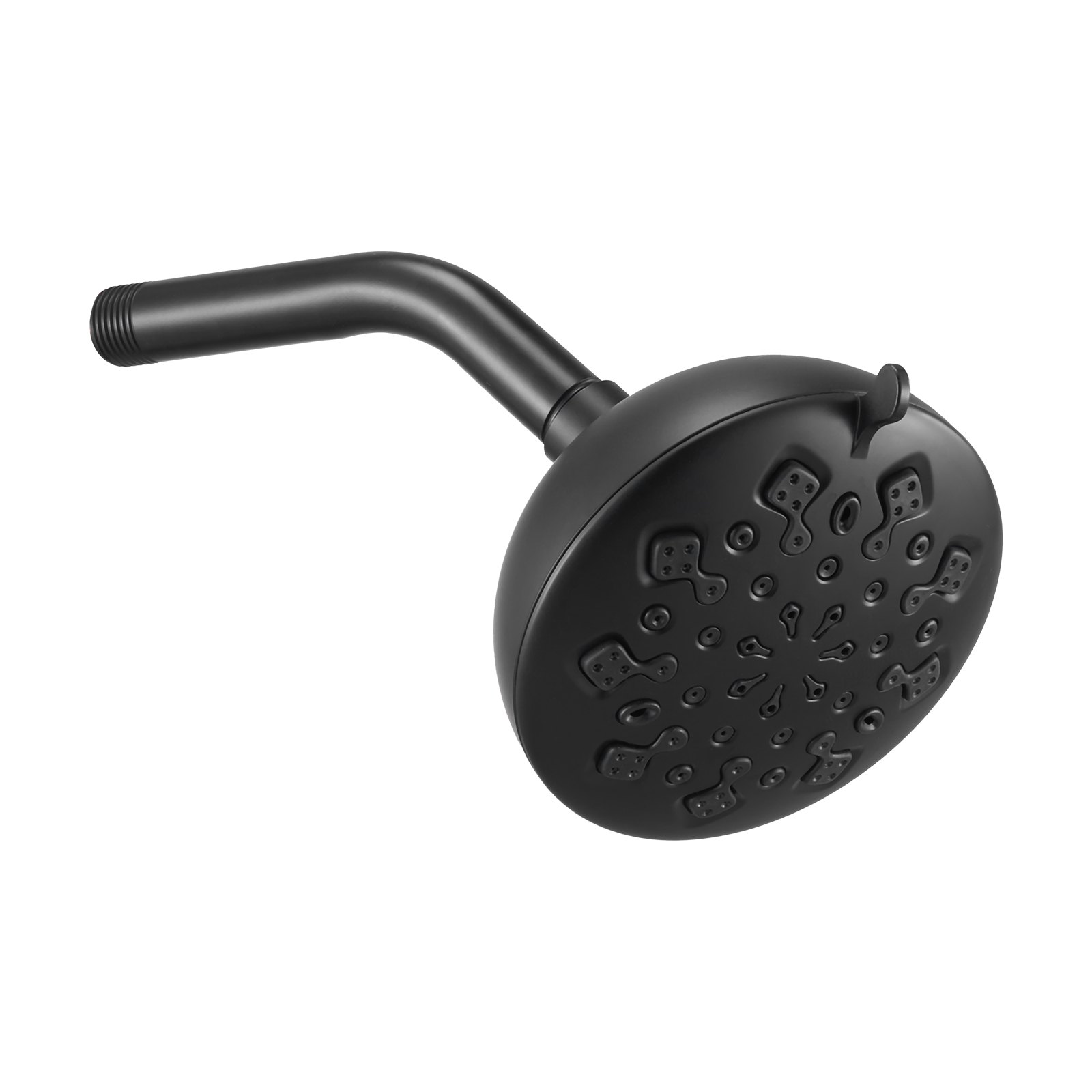 VEVOR Tub and Shower Faucet Set, 127 mm Rainfall Shower Head and Bathtub Spout, Complete Single-Handle Tub Trim Kit with Brass Pressure Balancing Valve, 8-Setting Adjustable Spray Modes, Matte Black