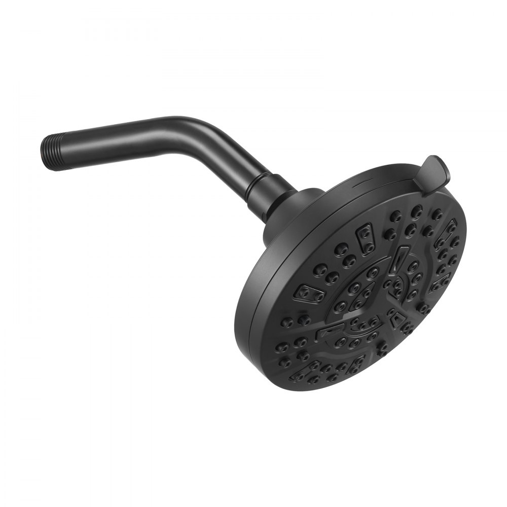 VEVOR Tub and Shower Faucet Set, Complete with 127 mm Rainfall Shower Head and Bathtub Spout, 8-Setting Adjustable Spray, Single-Handle Tub Trim Kit with Brass Pressure Balancing Valve, Matte Black