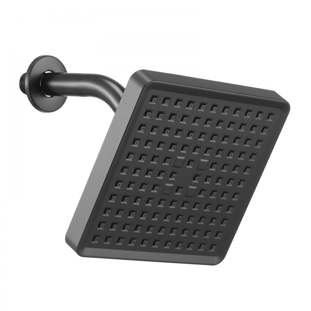 VEVOR Tub and Shower Faucet Set, Complete with 153 mm Rainfall Shower Head and Bathtub Spout, Single-Spray Single-Handle Tub Trim Kit with 304 Stainless Steel Valve Trim for Bathrooms, Matte Black