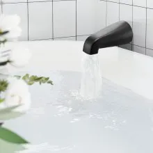 VEVOR Tub and Shower Faucet Set, Complete with 6-Inch Rainfall Shower Head and Bathtub Spout, Single-Spray Single-Handle Tub Trim Kit with 304 Stainless Steel Valve Trim for Bathrooms, Matte Black