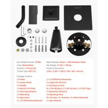VEVOR Tub and Shower Faucet Set, Complete with 4-Inch Rainfall Shower Head and Bathtub Spout, Single-Spray Single-Handle Tub Trim Kit with 304 Stainless Steel Valve Trim for Bathrooms, Matte Black