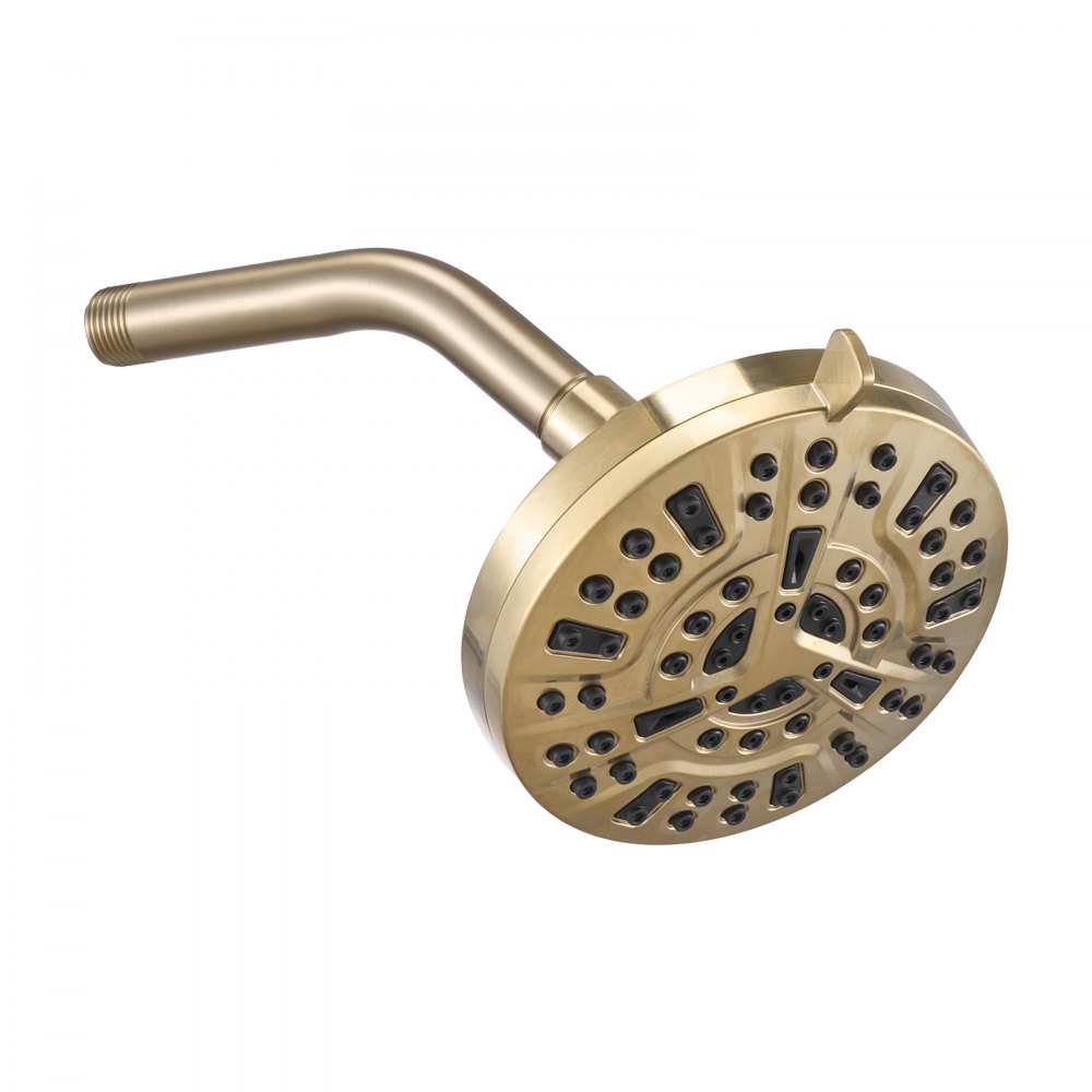 VEVOR Tub and Shower Faucet Set, Complete with 127 mm Rainfall Shower Head and Bathtub Spout, 8-Setting Adjustable Spray, Single-Handle Tub Trim Kit with Brass Pressure Balancing Valve, Gold Finish