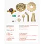 VEVOR Tub and Shower Faucet Set, Complete with 127 mm Rainfall Shower Head and Bathtub Spout, 8-Setting Adjustable Spray, Single-Handle Tub Trim Kit with Brass Pressure Balancing Valve, Gold Finish